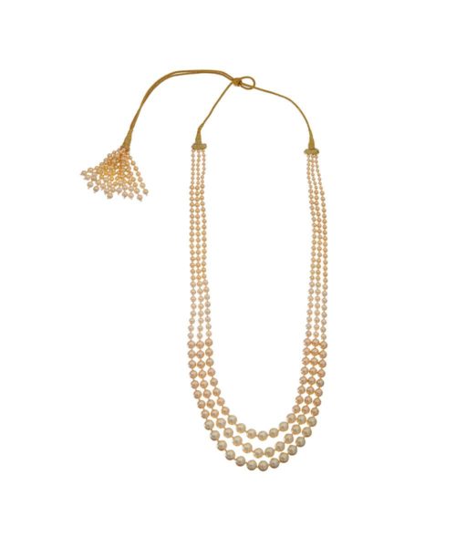 Pearl Necklace Set Small EarStuds Kemp Stones Beaded Jewellery Online  NL20307 | JewelSmart.in