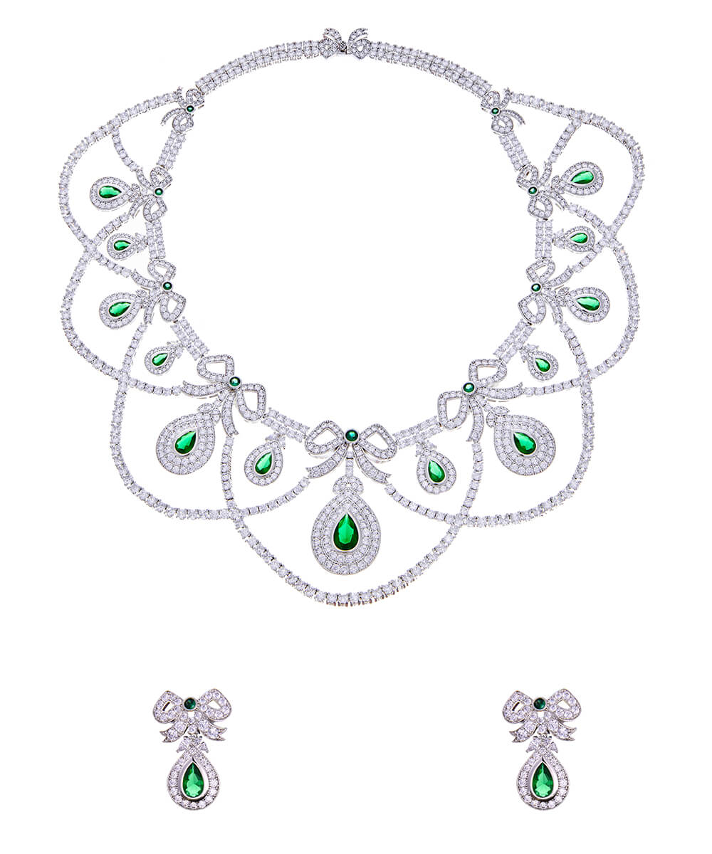 All Shapes of You! Diamante Cubic Zirconia Necklace Set – Curio Cottage