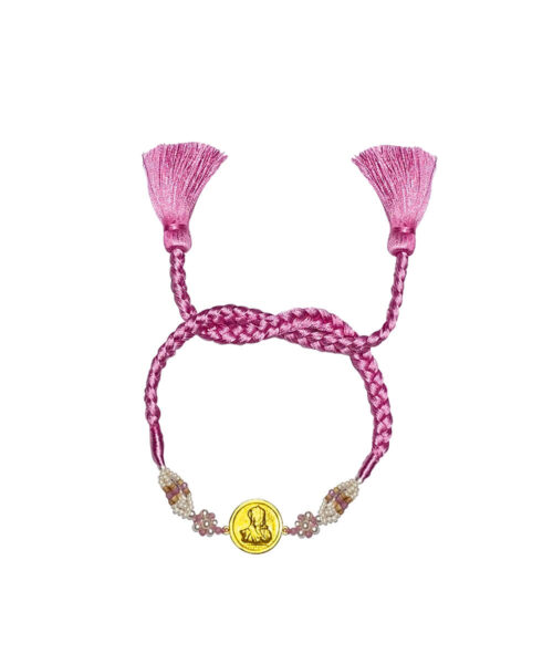 Shree Krishna With Tulsi Beads Rakhi